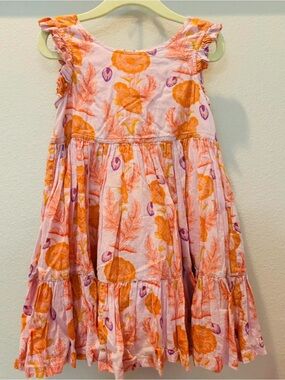 Pink Chicken Pink and Orange Floral Casual Dress